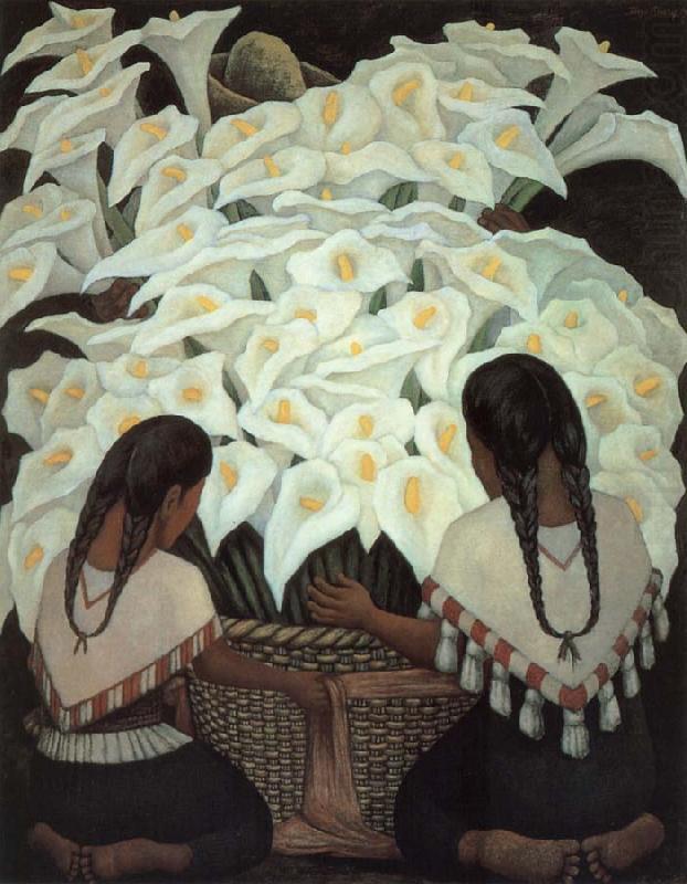 Diego Rivera Sale Flowers china oil painting image